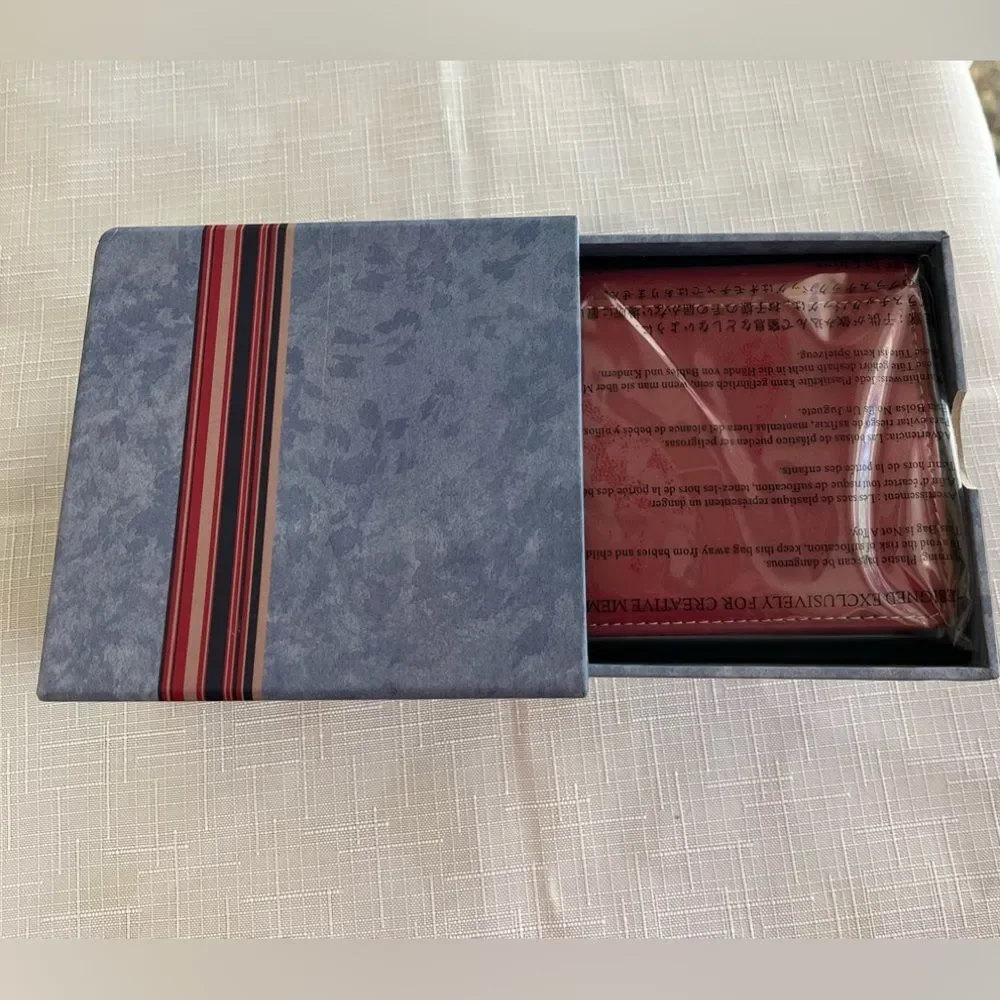 Creative Memories red and blue/grey picfolio 2 mini albums, new in box, 4x4